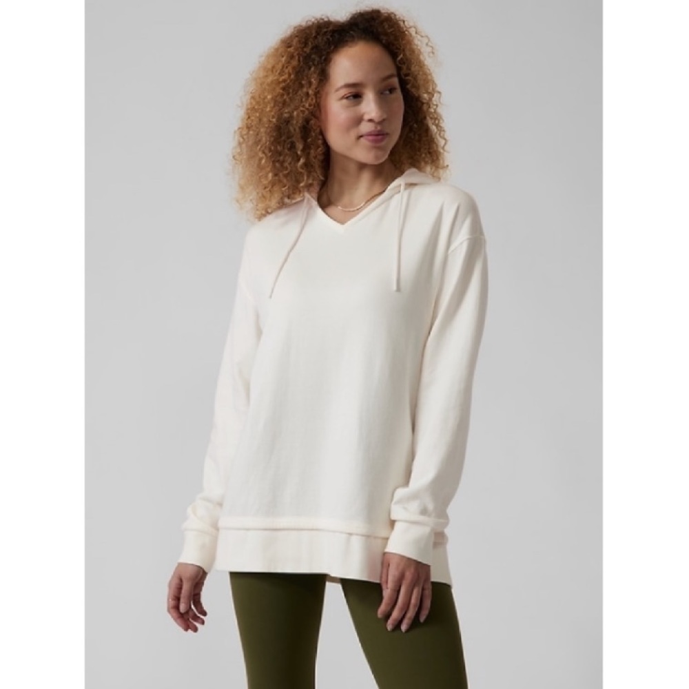 Athleta Sundown Alliance Hoodie Pullover Sweatshirt Magnolia White Large